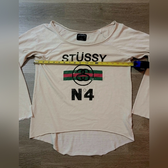 Stussy Beige Graphic Long Sleeve Tee - Picture 2 of 6